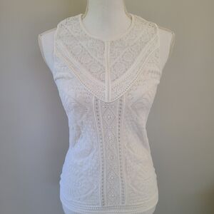 Elegant White Lace Sleeveless Top